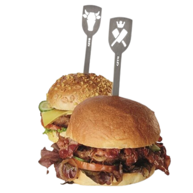 GEFU GEFU RVS Burger Skewers 'Bull & Axe' 2 stuks
