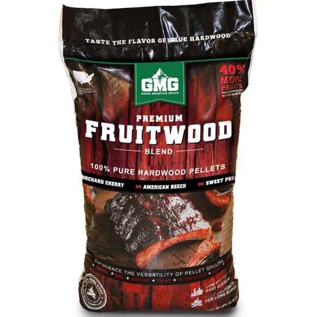 Green Mountain Transport Damage: Green Mountain Premium Fruitwood Kers/Beuk/Pecan BBQ Pellets 12,7 kilo