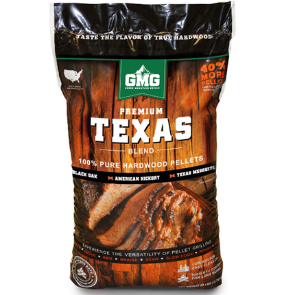 Green Mountain Transport Damage: Green Mountain Premium Texas Blend Eik/Hickory/Mesquite BBQ Pellets 12,7 kilo