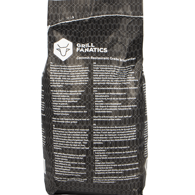 Grill Fanatics Grill Fanatics Coconut Restaurant Grade Briketten Pillow Shape 10 kg