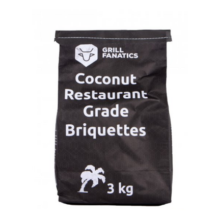 Grill Fanatics Grill Fanatics Coconut Restaurant Grade Briketten Pillow Shape 3 kg