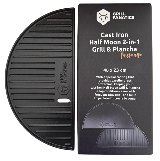 Grill Fanatics Grill Fanatics Gietijzeren Half Moon Plancha / Griddle 46 cm