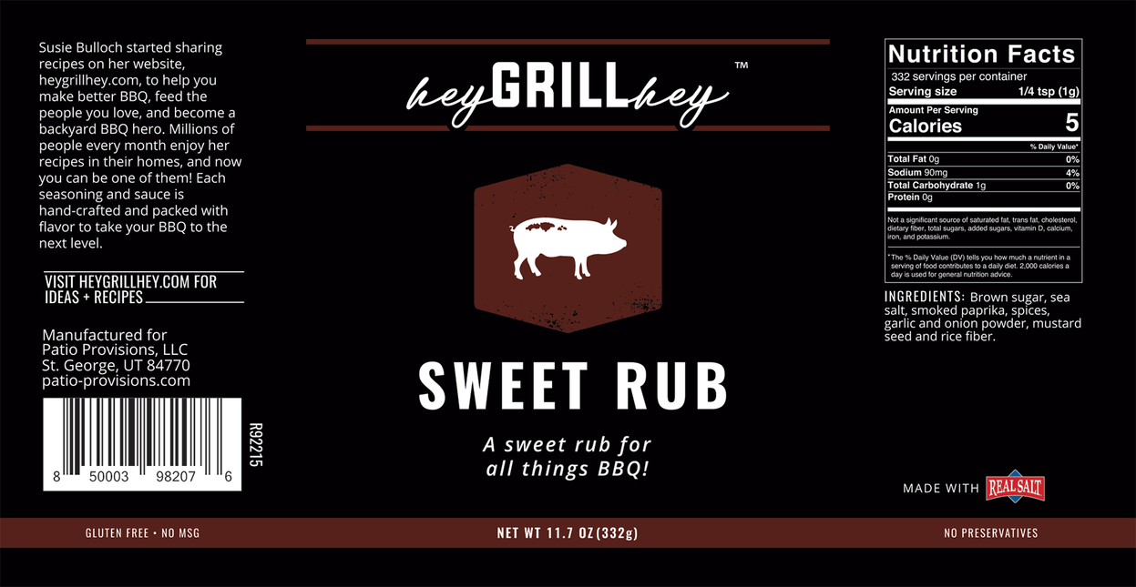 Hey Grill Hey Hey Grill Hey Sweet Rub 11.7 oz