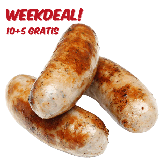 Home Made WEEKDEAL: BBQ Worst Sweet Alabama 80 gram 10 + 5 GRATIS