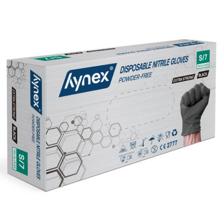 Hynex Hynex Nitril Handschoenen Xtra Strong Zwart 100 stuks Small