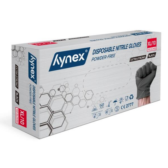Hynex Hynex Nitril Handschoenen Xtra Strong Zwart 100 stuks XLarge
