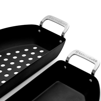 Kamado Joe Kamado Joe Karbon Steel Half Moon Pan Set