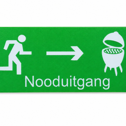 Kamado Specials Nooduitgang Wandbordje Groen / Wit