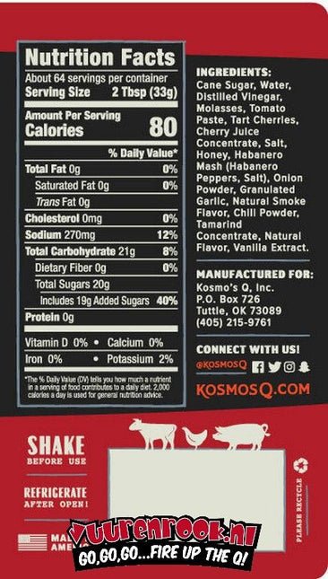 Kosmos Kosmos Cherry Habanero BBQ Sauce 15.5oz