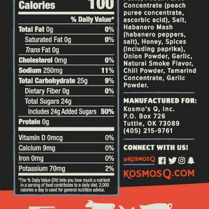 Kosmos Kosmos Peach Habanero BBQ Sauce 16.5oz