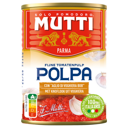 Mutti Mutti Polpa Di Pomodoro Knoflook 400 Gram