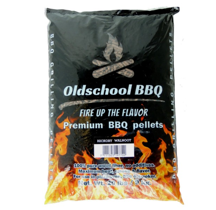 Transport Damage: Oldschool BBQ Hickory Walnoot Pellets 9 kg – Vuur & Rook