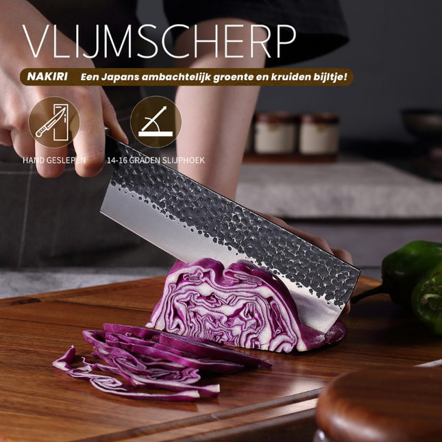 Paudin Paudin Hammer Black Nakiri Knife 17,5 cm