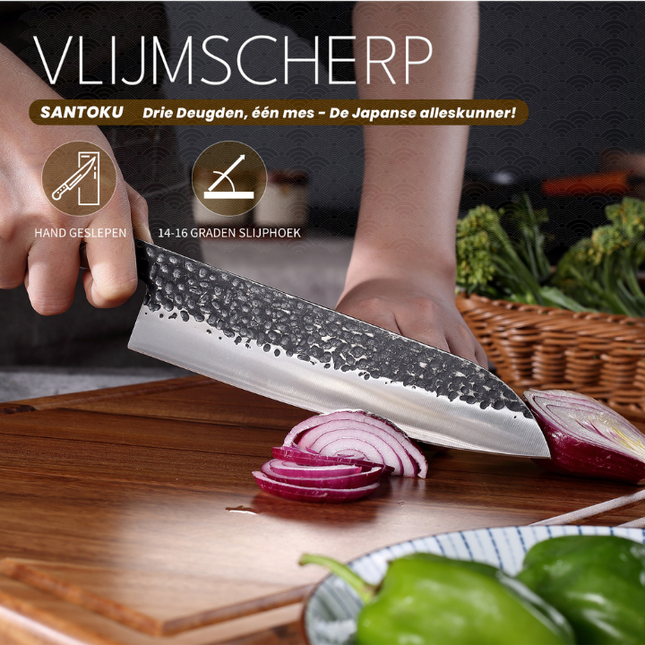 Paudin Paudin Hammer Black Santoku Mes 17,5 cm