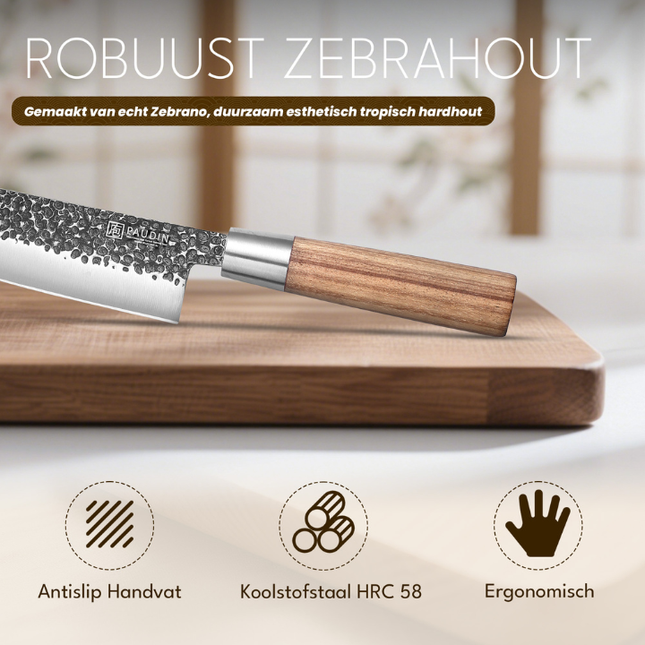 Paudin Paudin Hammer Black Santoku Mes 17,5 cm