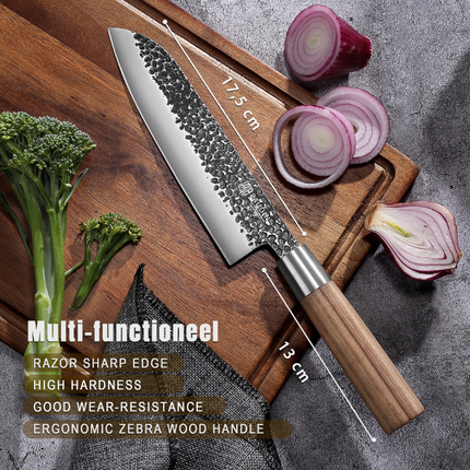 Paudin Paudin Hammer Black Santoku Mes 17,5 cm