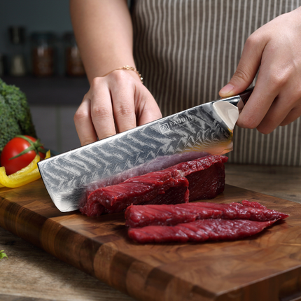 Paudin Paudin Plume Luxe Damascus Nakiri Mes 17,5 cm