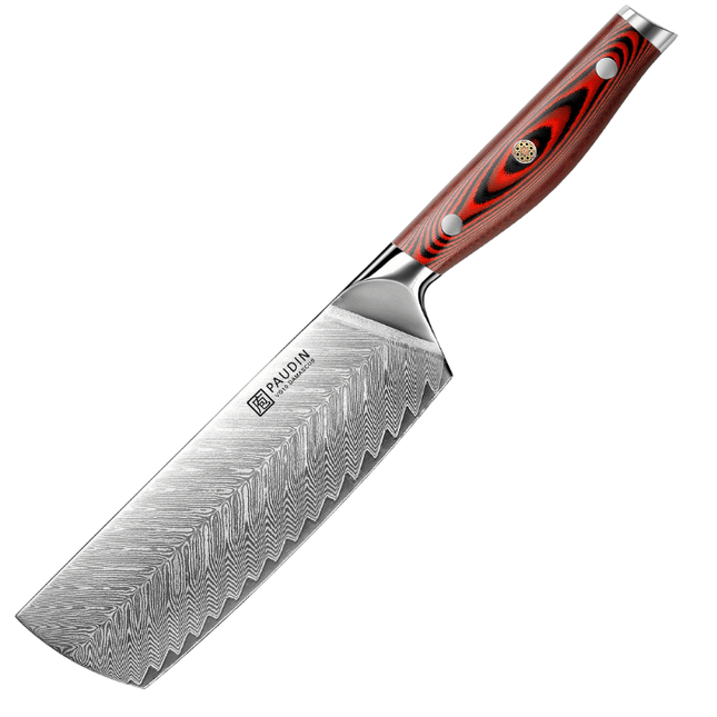 Paudin Paudin Plume Luxe Damascus Nakiri Mes 17,5 cm