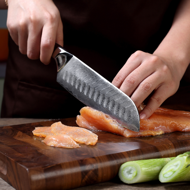 Paudin Paudin Plume Luxe Damascus Santoku Mes 17,5 cm