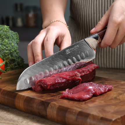 Paudin Paudin Plume Luxe Damascus Santoku Mes 17,5 cm