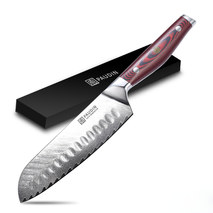 Paudin Paudin Plume Luxe Damascus Santoku Mes 17,5 cm