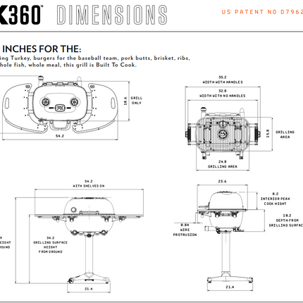 PK Grill PK360 Grill  &  Smoker Graphite met PVC Zijtafels