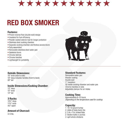 Sweet Swine Red Box Smoker (Reverse Flow Competition Smoker)