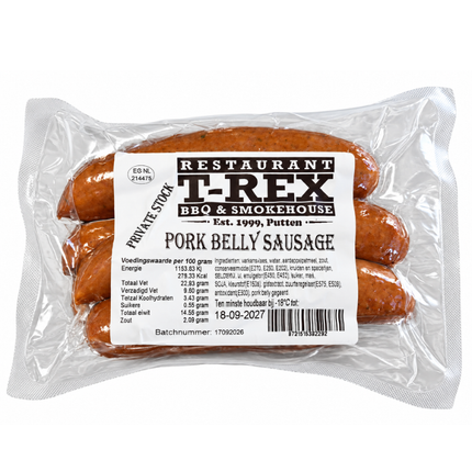 T-Rex T-Rex BBQ Worst Pork Belly 5 x 80 gram