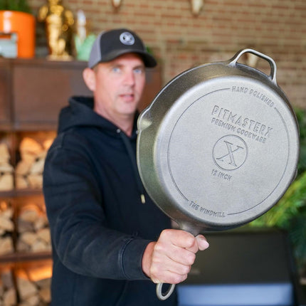 The Windmill Cast Iron PitmasterX Hand Polished Skillet