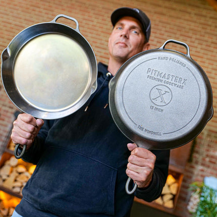 The Windmill Cast Iron PitmasterX Hand Polished Skillet