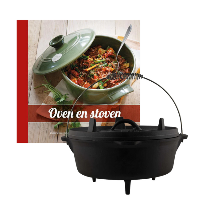 The Windmill Cast Iron The Windmill Dutch Oven 4,5 quarts Met Pootjes + GRATIS Oven en Stoven