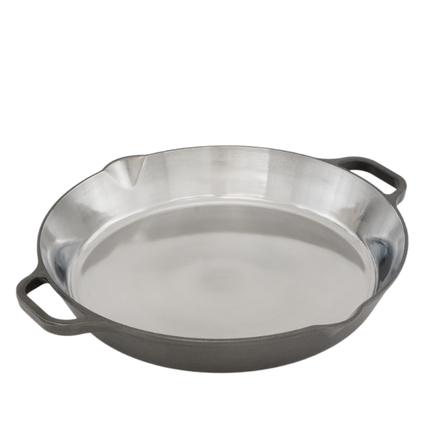 The Windmill Cast Iron The Windmill PitmasterX 12" Mirror Polished Skillet XL met 2 handvatten