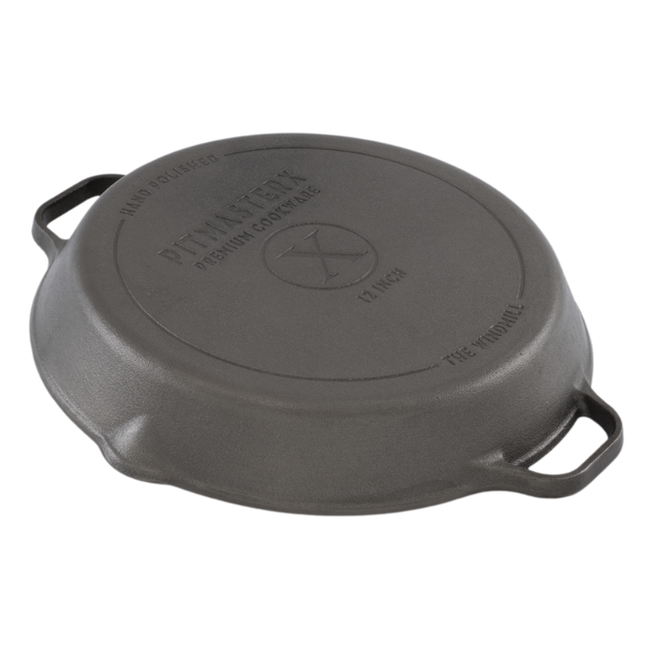 The Windmill Cast Iron The Windmill PitmasterX 12" Mirror Polished Skillet XL met 2 handvatten