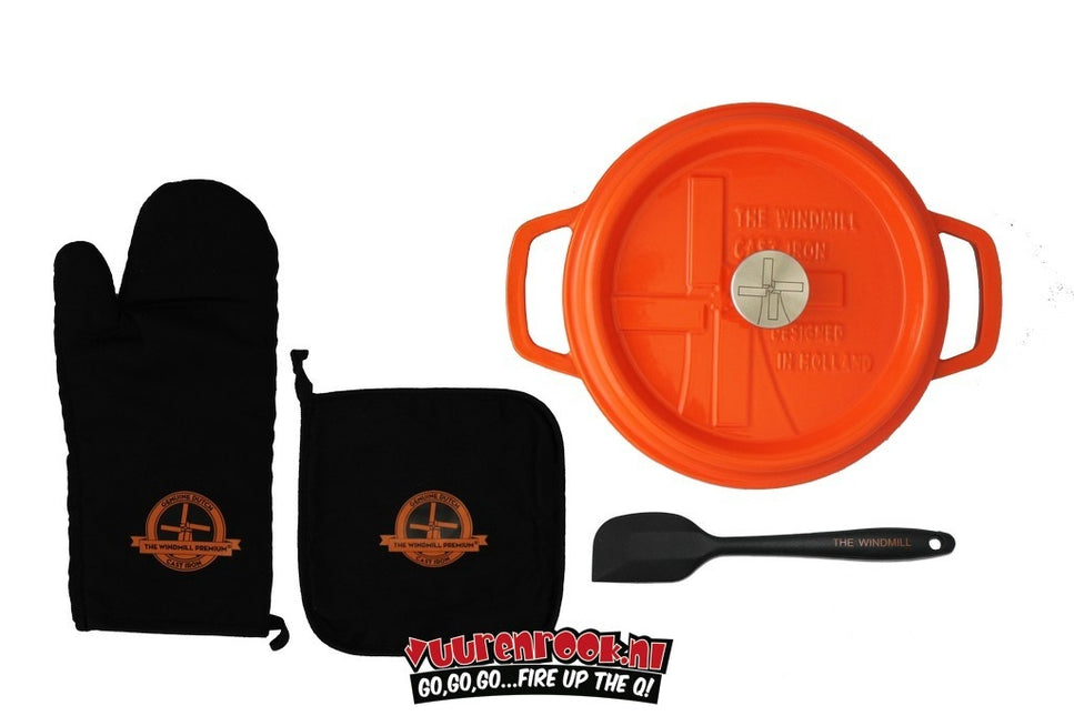 The Windmill Cast Iron The Windmill Premium Emaille BBQ Pan Medium