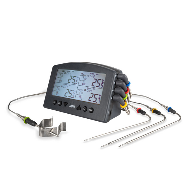 Thermapen Thermoworks Signals 4-Kanaals Wi-Fi/Bluetooth BBQ Alarm Thermometer Zwart (Charcoal)