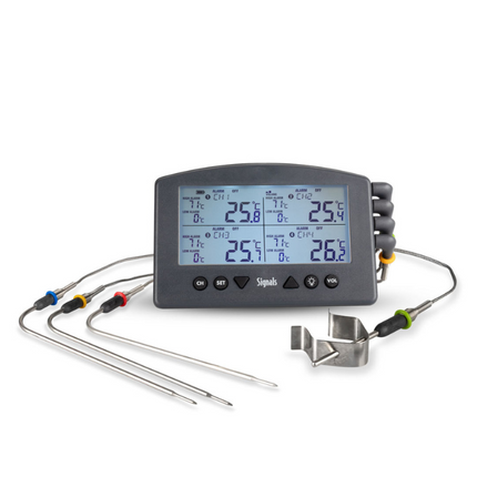 Thermapen Thermoworks Signals 4-Kanaals Wi-Fi/Bluetooth BBQ Alarm Thermometer Zwart (Charcoal)