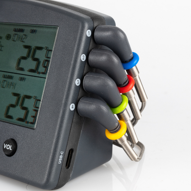 Thermapen Thermoworks Signals 4-Kanaals Wi-Fi/Bluetooth BBQ Alarm Thermometer Zwart (Charcoal)