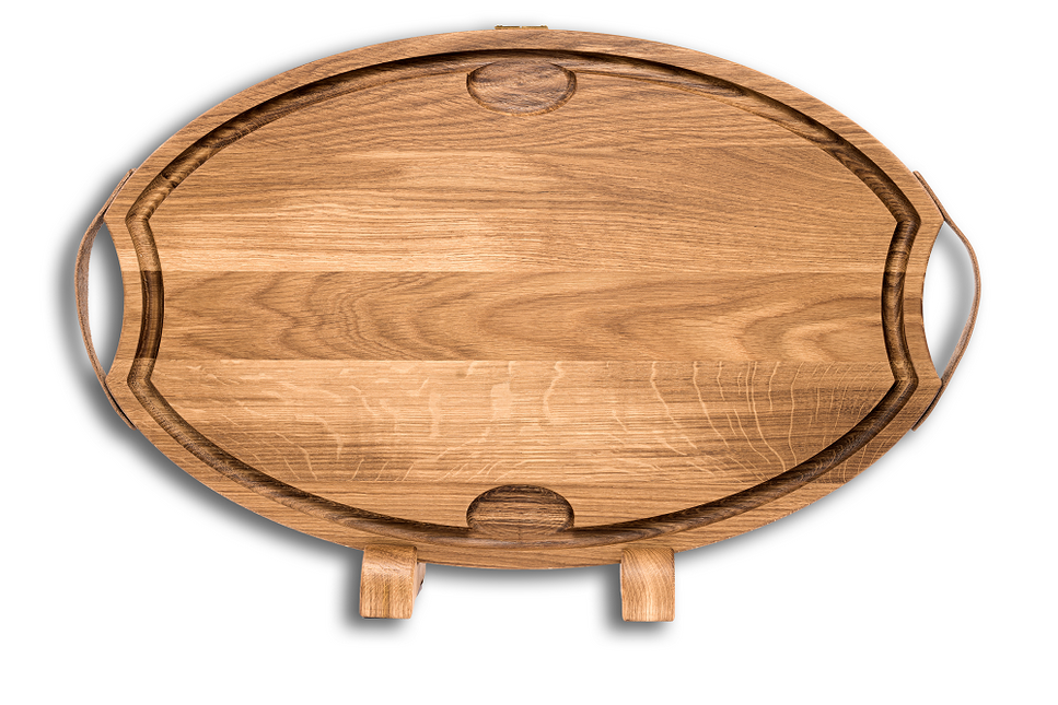 Vuur & Rook Baas Boards Eiken Houten Snijplank Ovaal XXL 65 x 40 x 4 cm