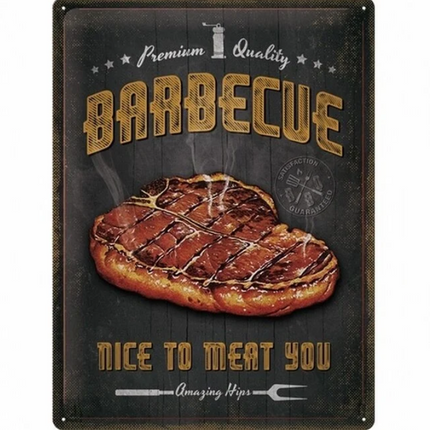 Vuur & Rook BBQ Wandbord Barbecue Nice To Meat 40x30cm