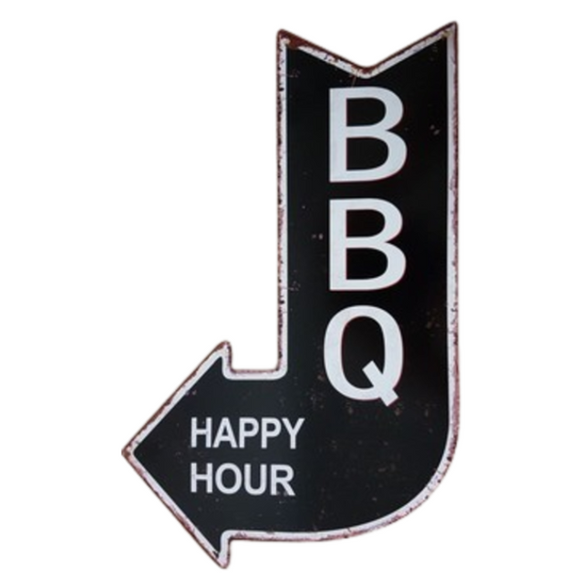 Vuur & Rook BBQ Wandbord Happy Hour Pijl 40x25cm