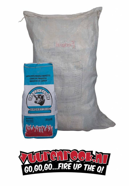 Vuur & Rook Black Ranch, RODE Quebracho (Argentinie) Briketten 18 kilo