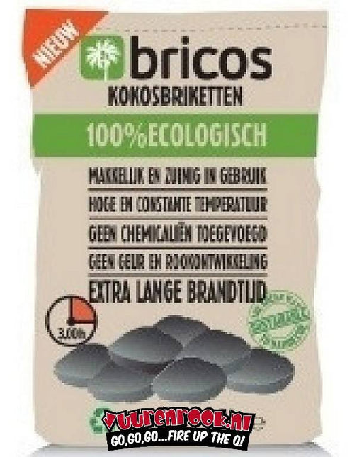 Vuur & Rook Bricos Kokosbriketten 3 Kilo AA (Pillow Shape)
