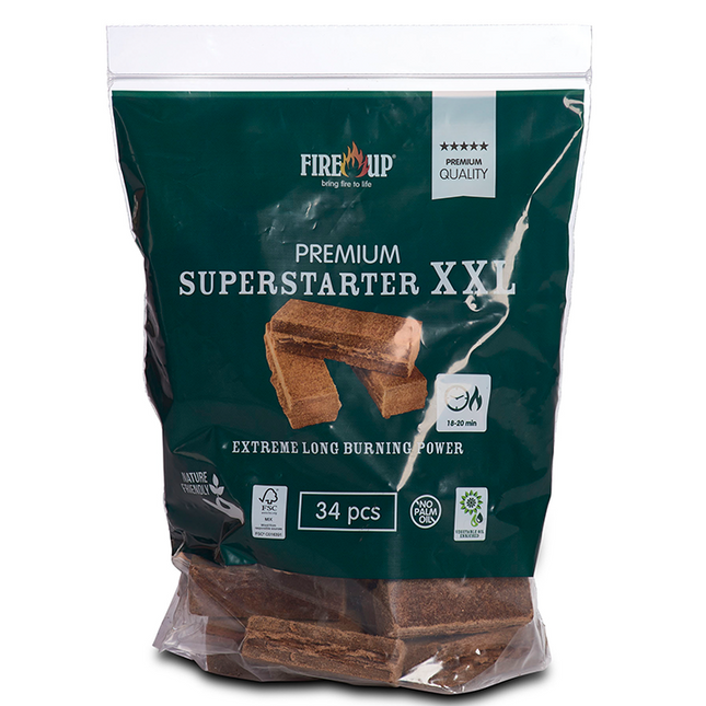 Vuur & Rook Fire-Up Premium Super Starters XXL circa 34 stuks