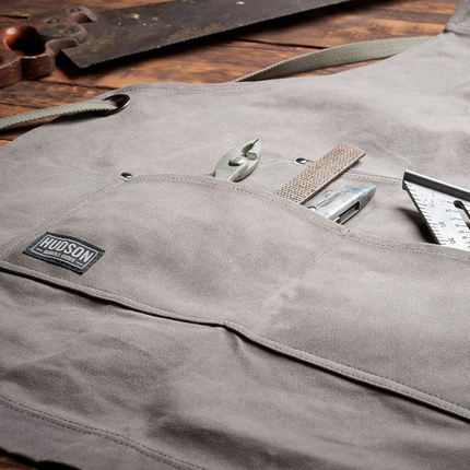 Vuur & Rook Hudson Durable Goods Waxed Canvas Schort - Grijs