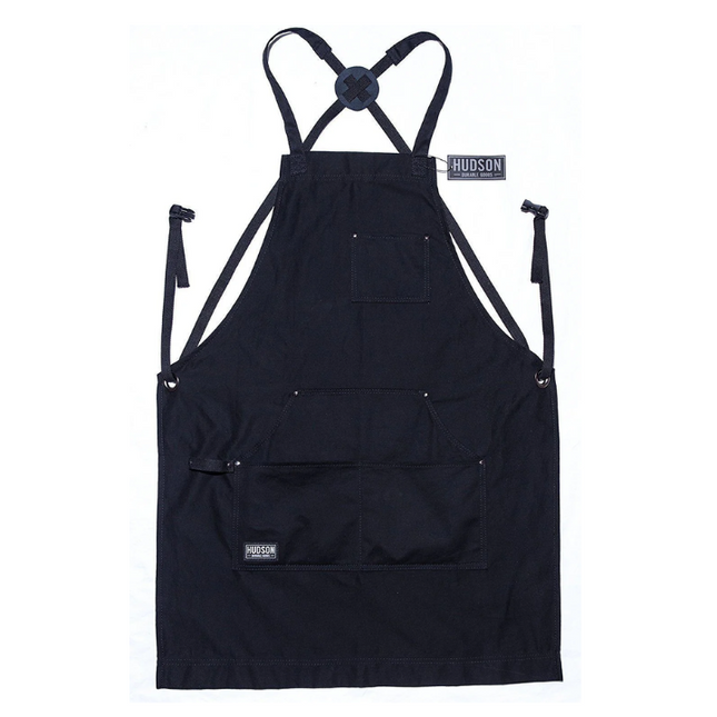 Vuur & Rook Hudson Durable Goods Waxed Canvas Schort - Zwart