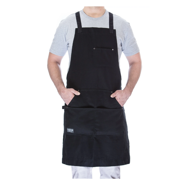 Vuur & Rook Hudson Durable Goods Waxed Canvas Schort - Zwart