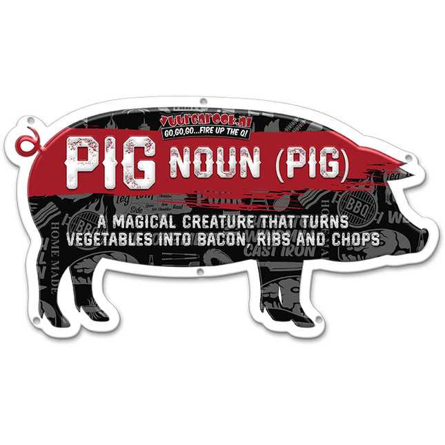 Vuur & Rook Mancave Sign Pig 50 cm