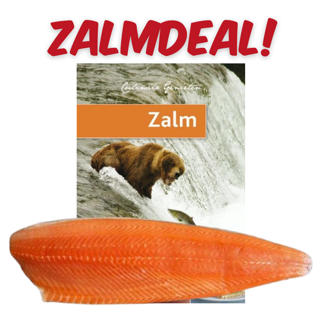 Vuur & Rook Noorse Zalmfilet met Huid 1200 gram + GRATIS Zalm Recepten Boek