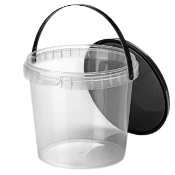 Plastikeimer mit auslaufsicherem schwarzem Deckel – Vuur & Rook