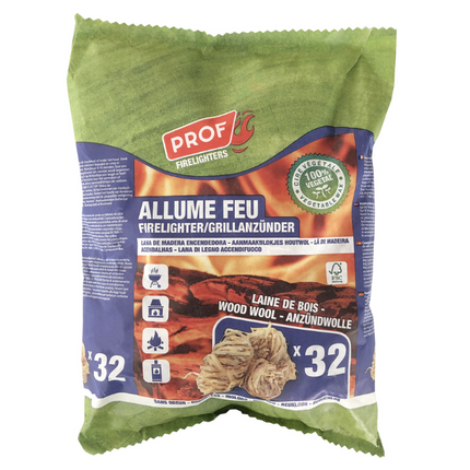 Vuur & Rook Prof Aanmaakwokkels circa 32 stuks / 400 gram